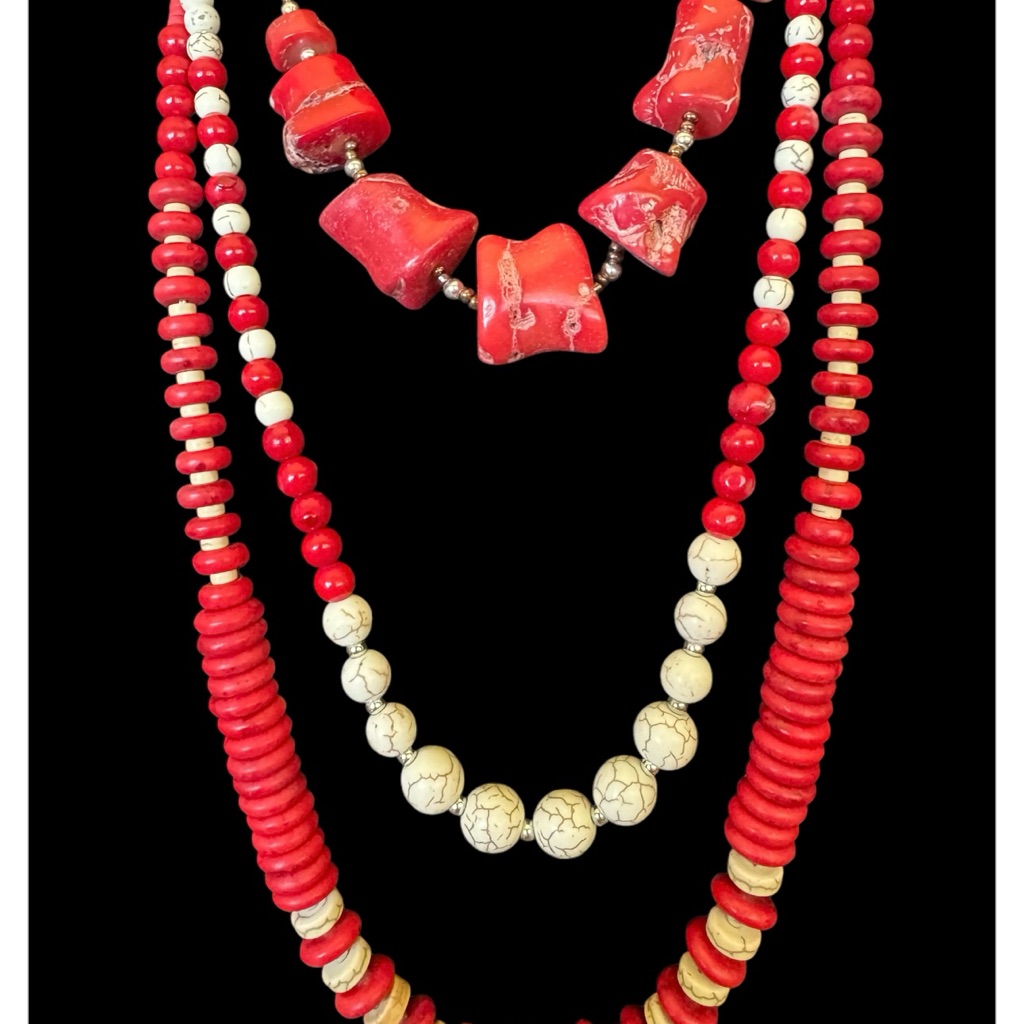 Hand Made Natural Elegant Red Coral Necklace